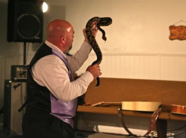 Pastor Jamie Coots at his church in Middleboro, KY. (Photo credit: National Geographic)