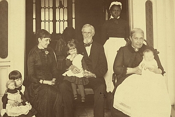 The Davis Family, ca. 1885. Margaret sits to the far left. Varina holds little Jefferson Hayes.