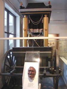 The Davis catafalque and death mask. 