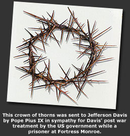 JD's crown and the Confederate Museum's story that the Pope made it.