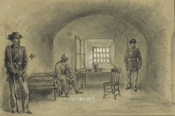 The martyrdom of Jeff Davis began to take shape during his imprisonment at Fort Monroe in Va.